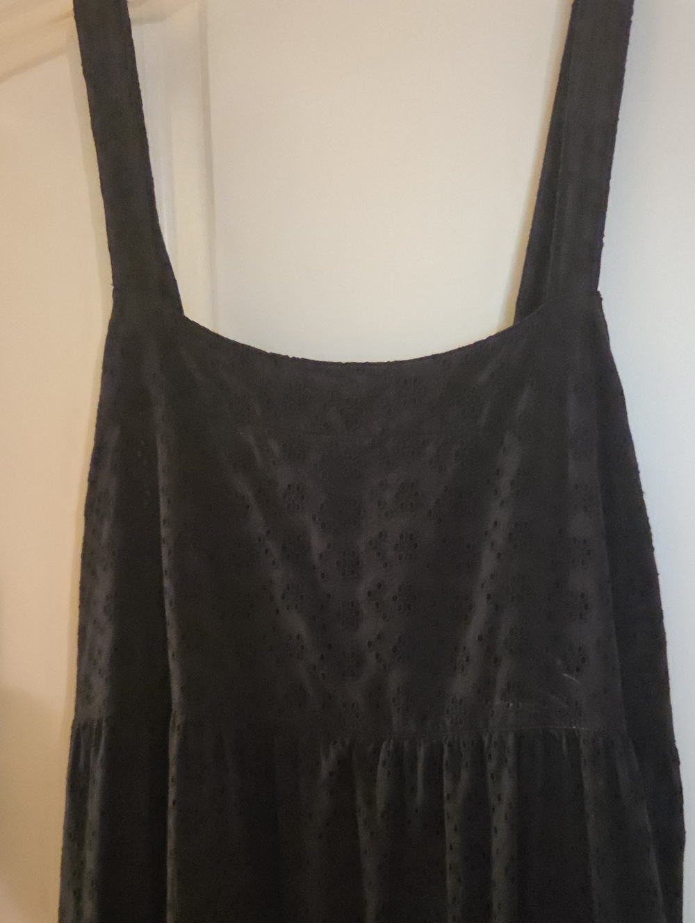 The Drop Britt Black Cotton Eyelet Tiered Midi Dress - Picture 9 of 12